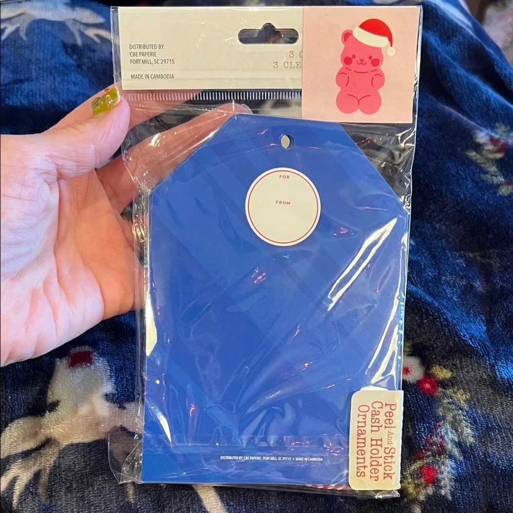 Christmas Gift - Gaming Fund - 3 Blue Cash Holder Ornaments